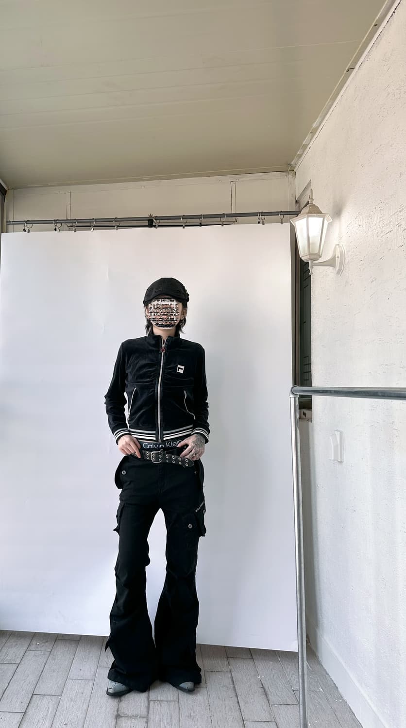 FILA navy velour zip-up jacket 상품이미지3