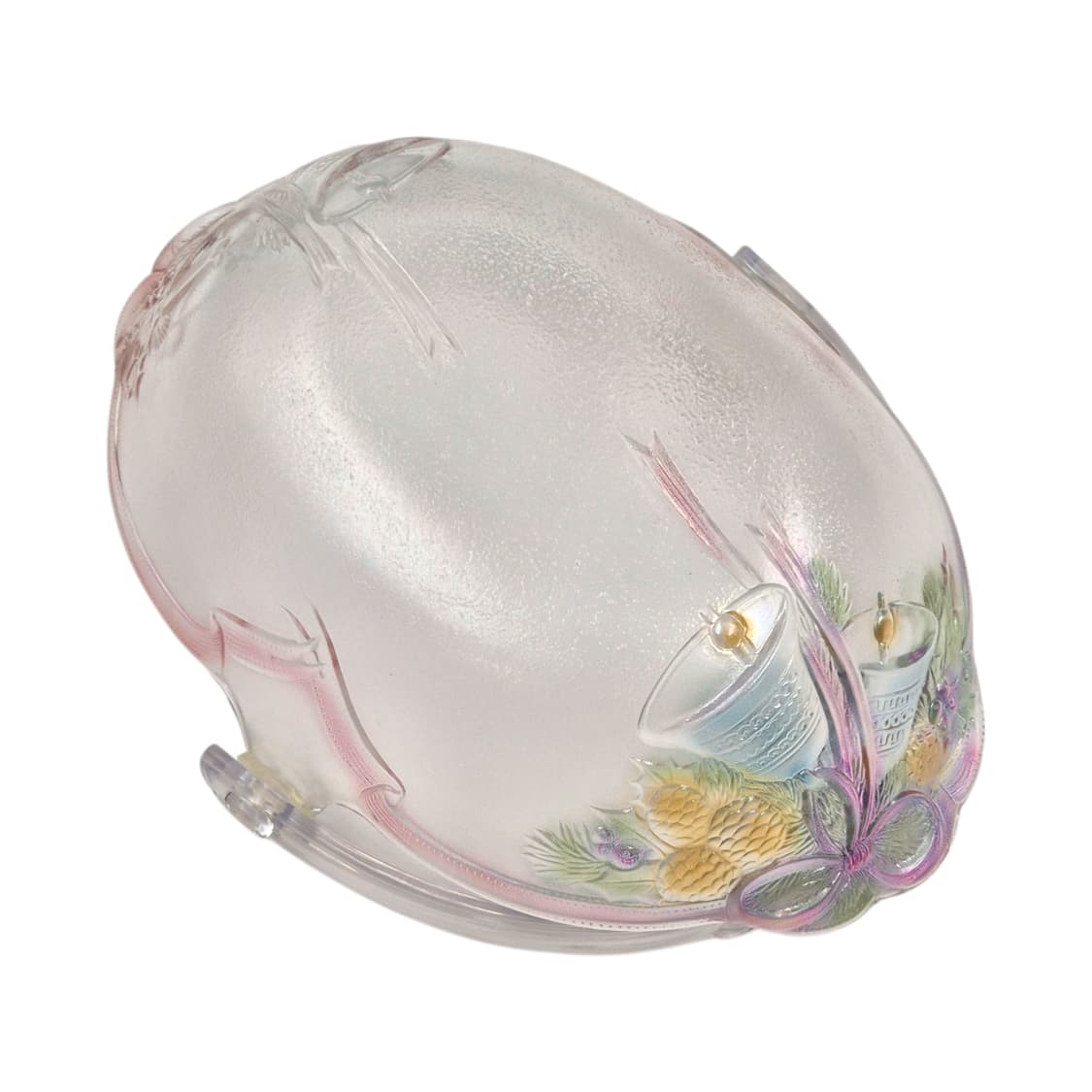 90s 호야 크리스탈 컬러 리본&벨 바구니 상품이미지6