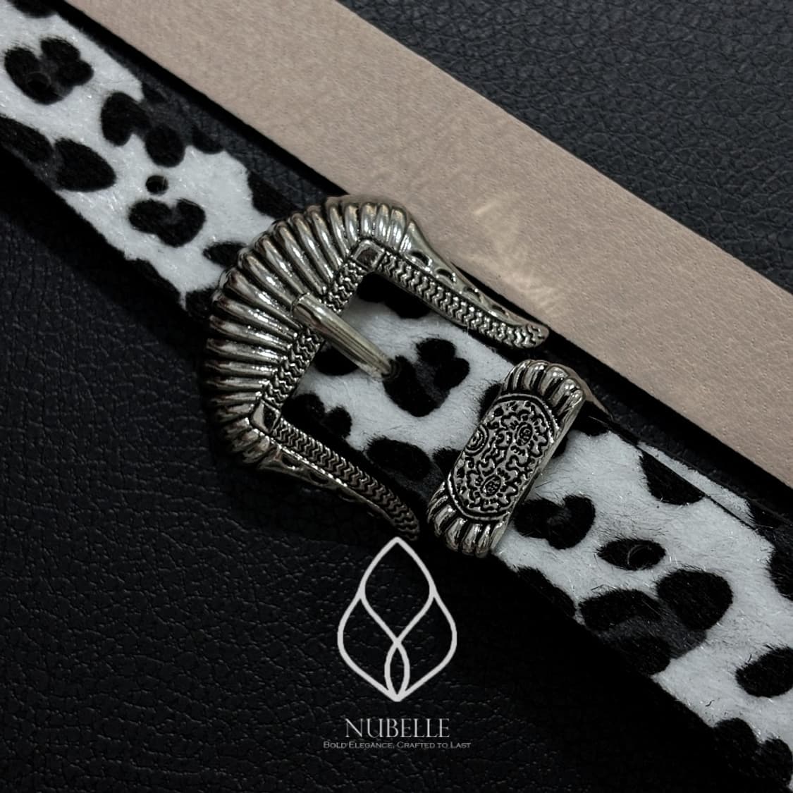 🌗 Leopard western belt / 호피 송치털 웨스턴 벨트 상품이미지3