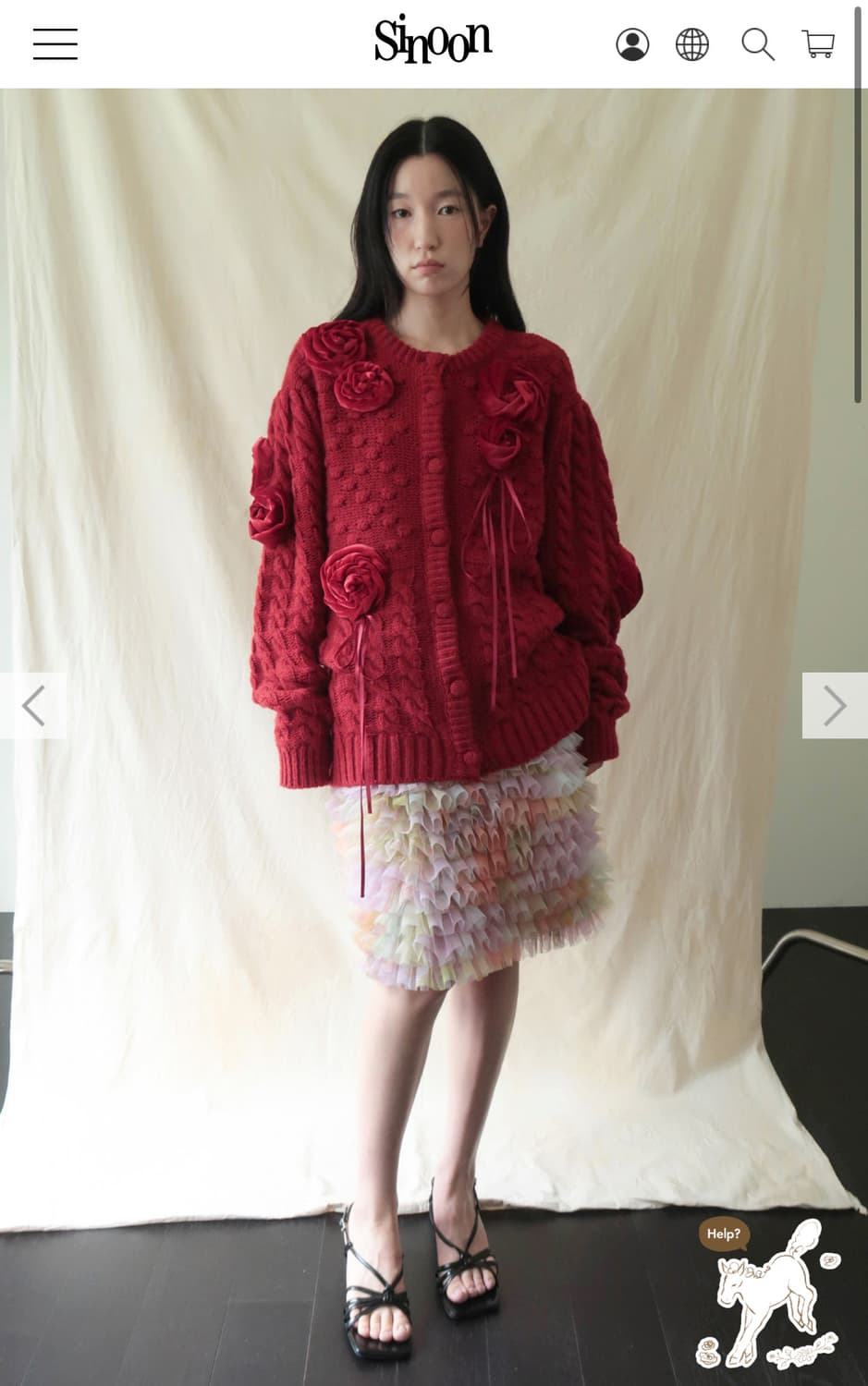 시눈 로즈 볼륨 가디건 (Rosette Volume Cardigan) 상품이미지1