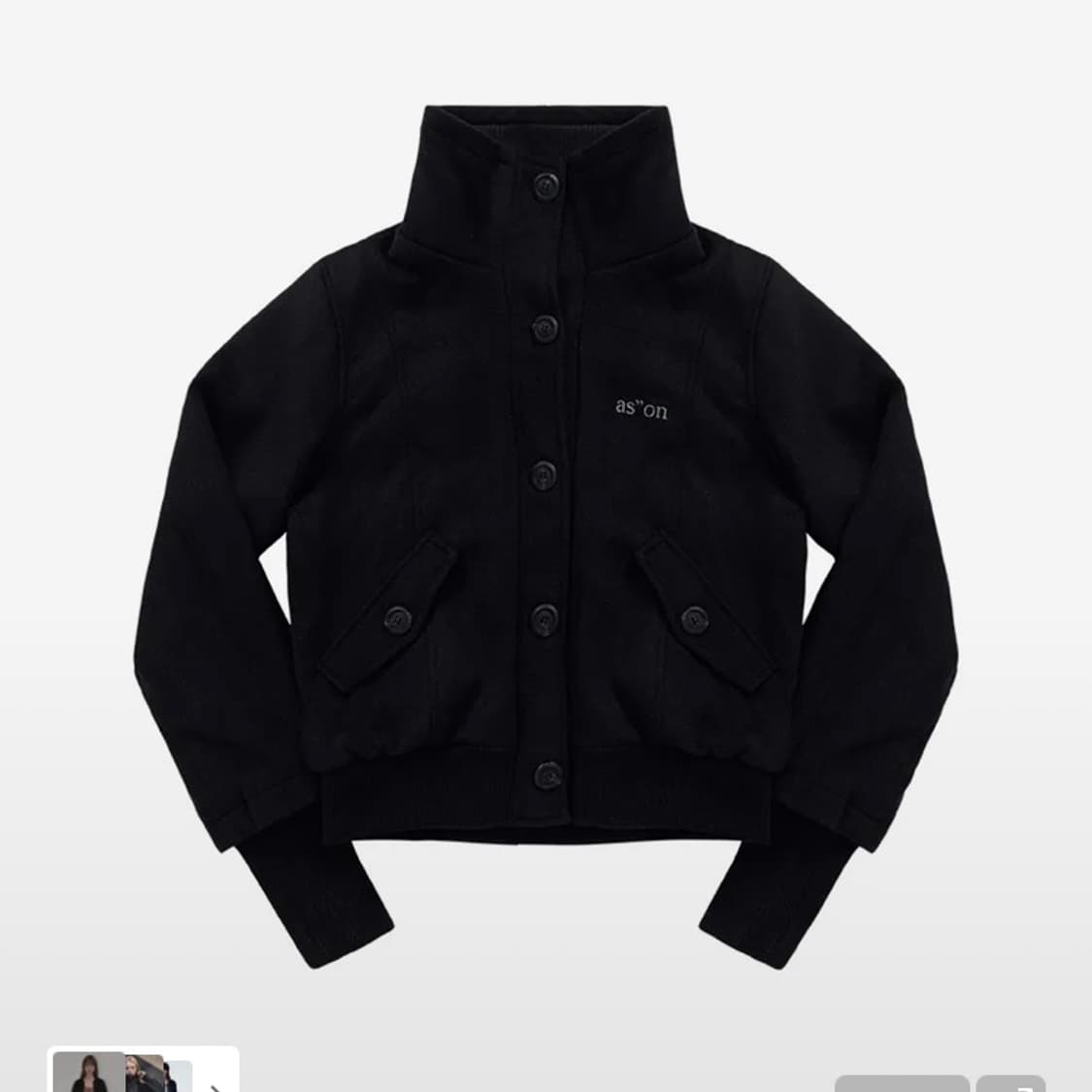 애즈온 덤보 울 자켓 블랙 DUMBO WOOL JACKET BLACK 상품이미지2