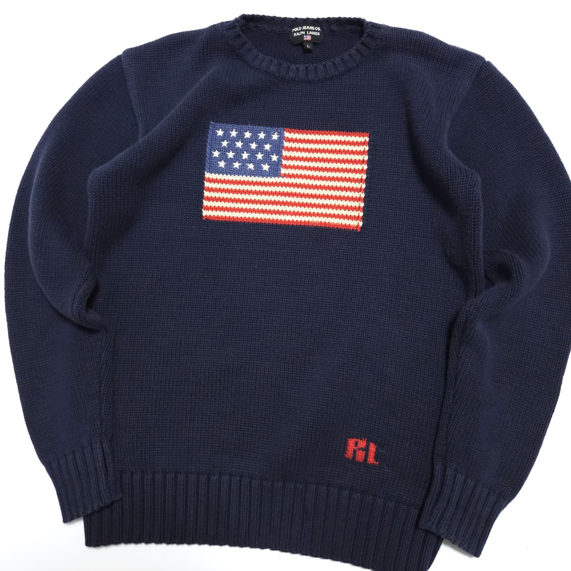 90s 폴로 진스 랄프로렌 성조기 니트 스웨터 상품이미지3