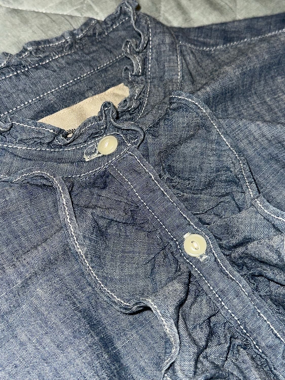 Gap jeans 프릴 데님 블라우스 상품이미지4