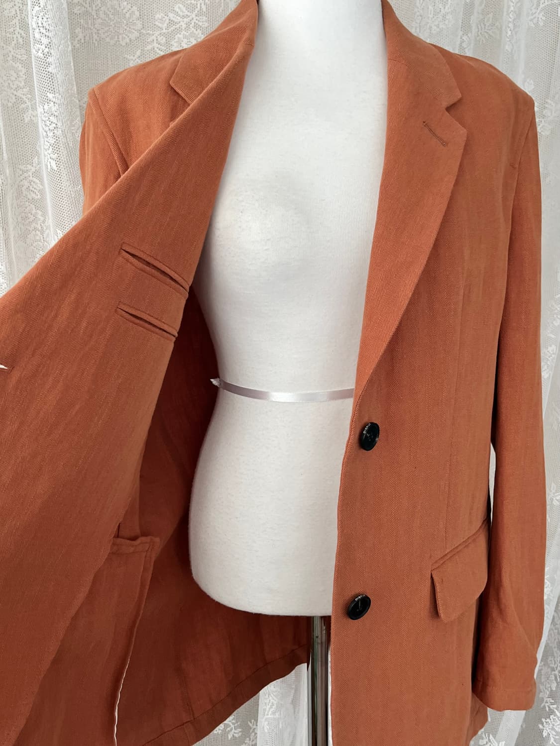 85-92-160) 스튜디오 톰보이 린넨 자켓 블레이저 오렌지 상품이미지4