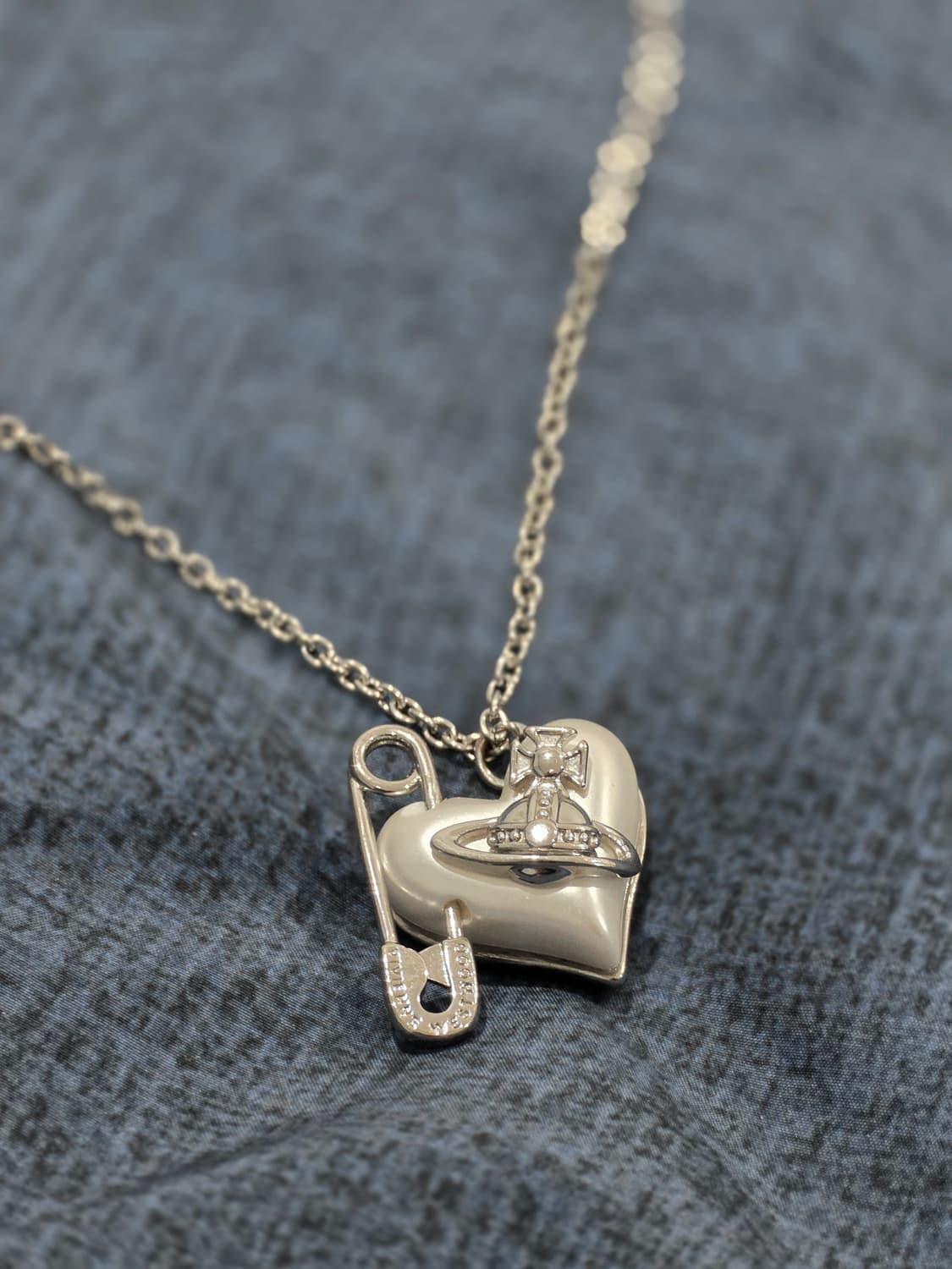 비비안웨스트 오리에타 하트 목걸이(화이트) 상품이미지1