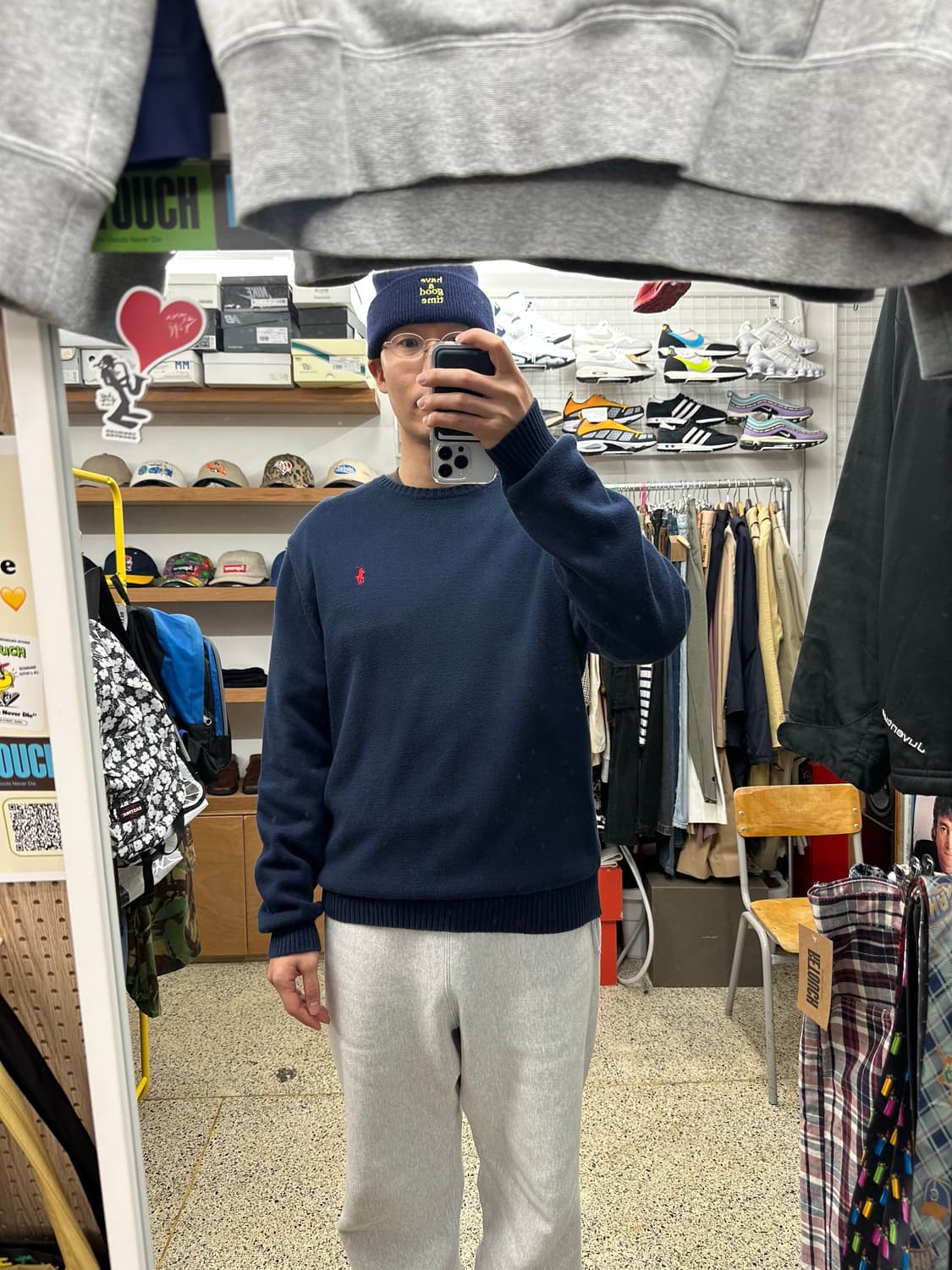 90’s 폴로 네이비 코튼 니트 상품이미지6