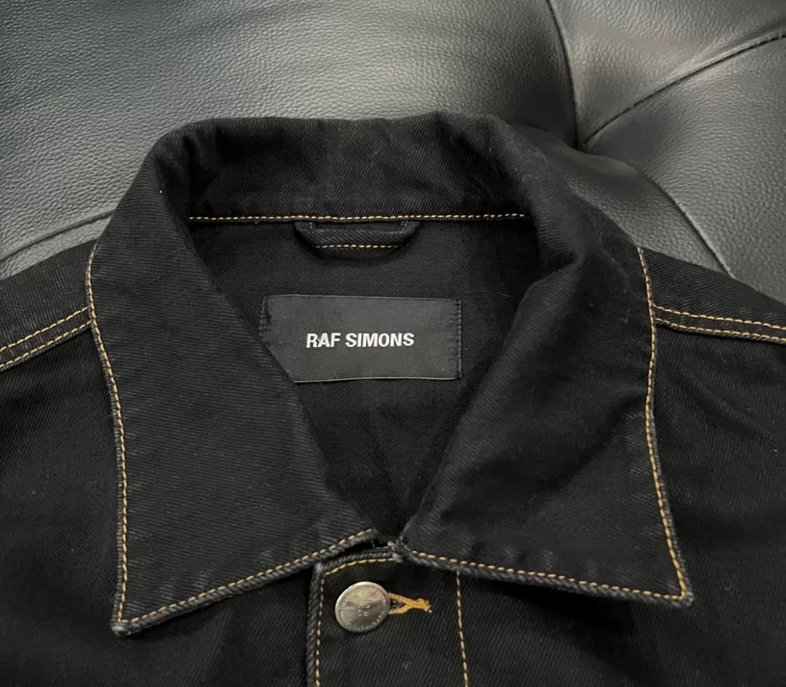 [M] 라프시몬스 투톤 데님 자켓 창모착용 상품이미지4