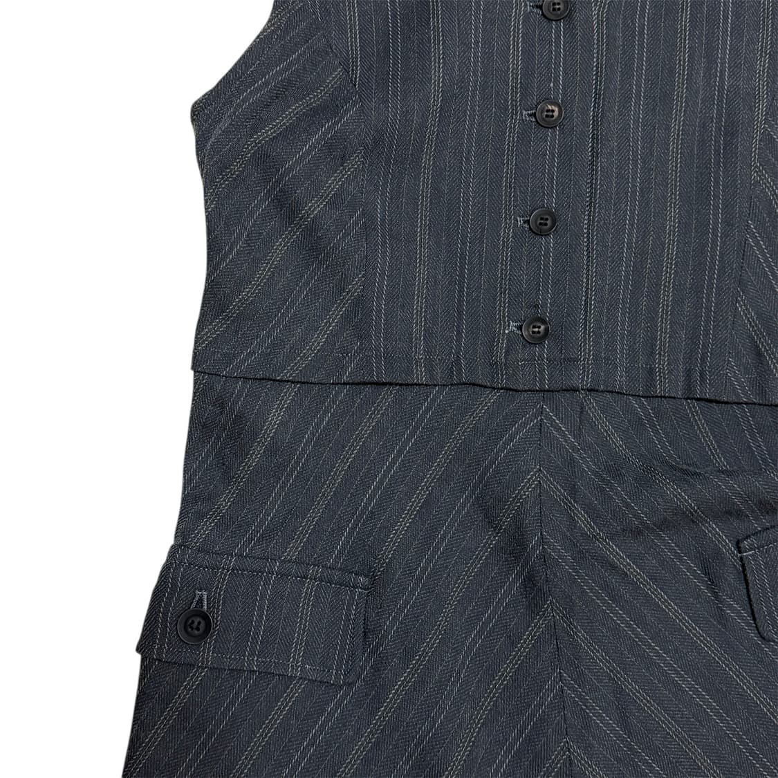 ATSURO TAYAMA 핀스트라이프 슬리브리스 원피스 상품이미지3