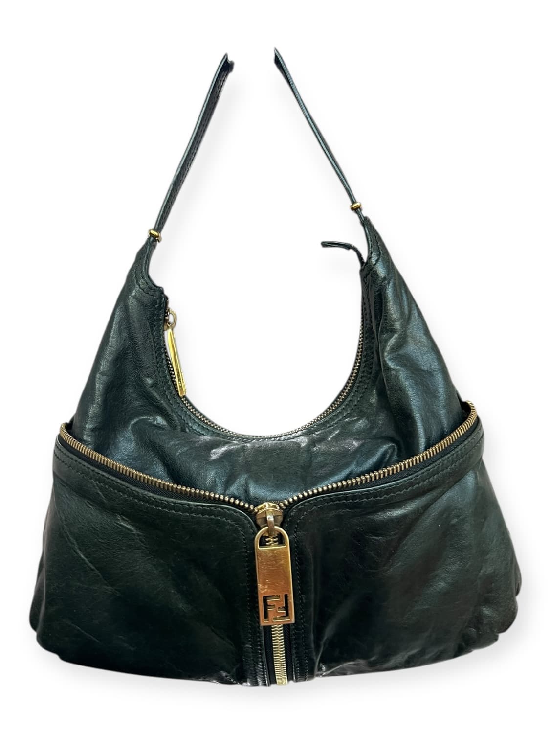 펜디 블랙 레더 호보백 상품이미지3