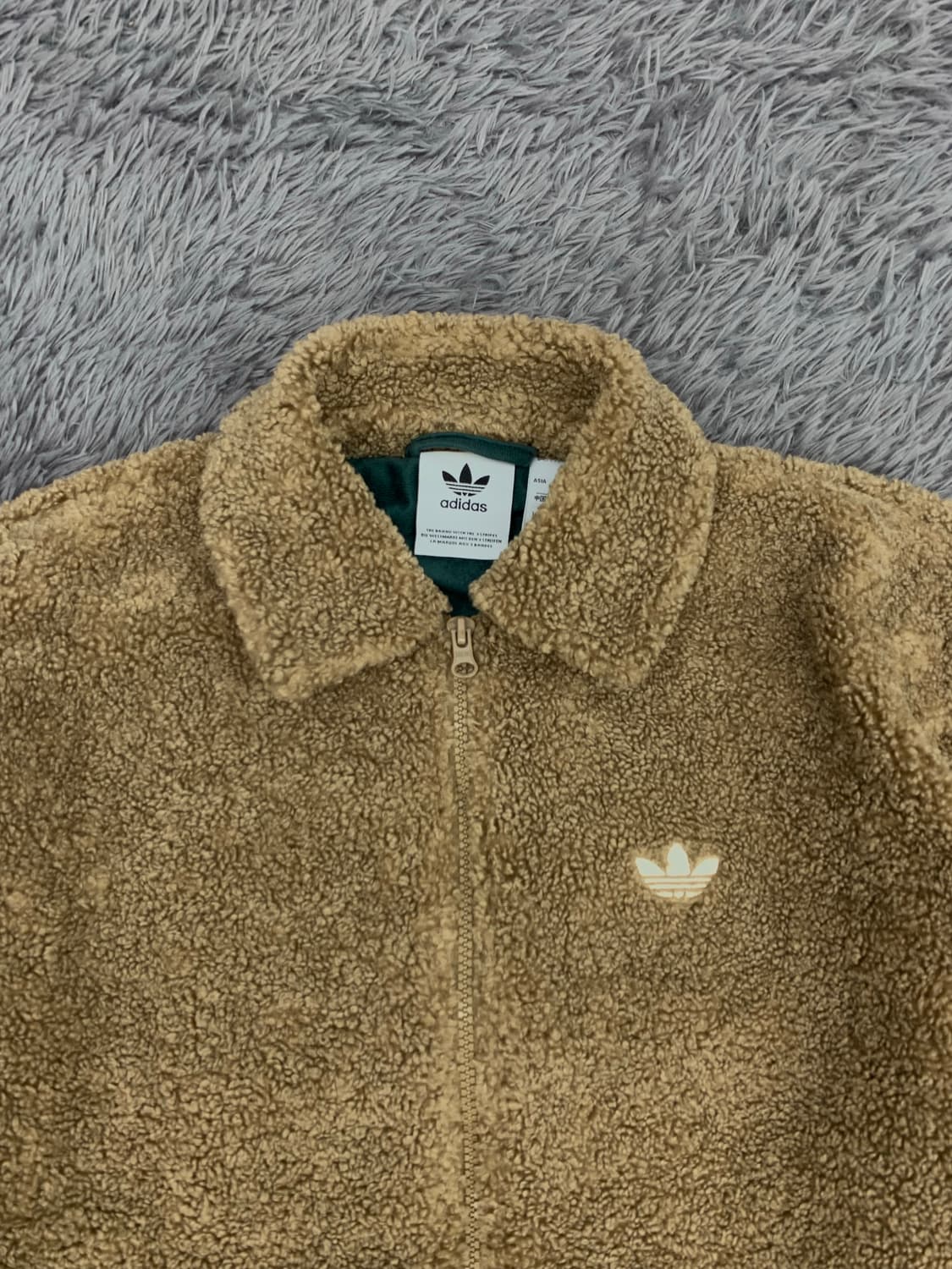 아디다스 파이어버드 브라운 뽀글이 후리스 자켓 상품이미지1