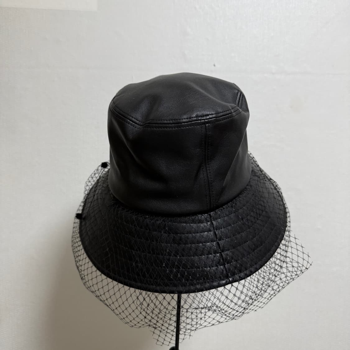 레이스 레자 가죽 벙거지 망사 모자 안감 모 상품이미지3