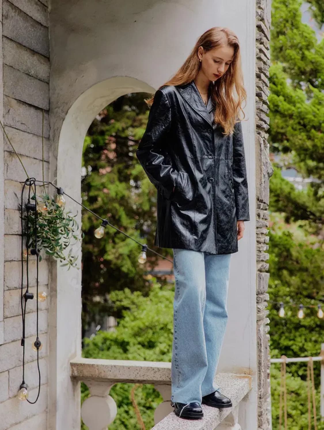 LOOKCAST 블랙 조이 빈티지 터치 레더 자켓 상품이미지4