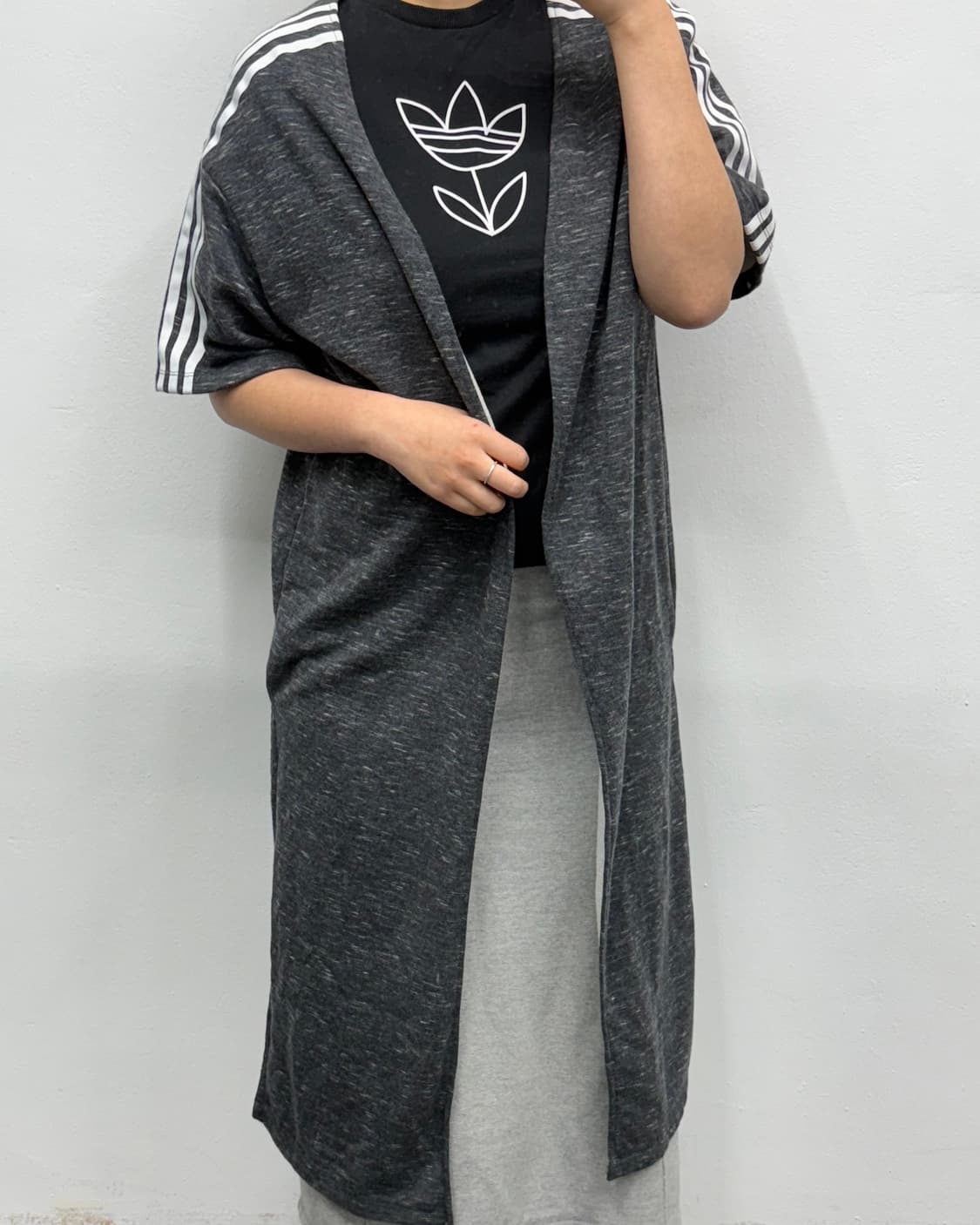 [S] 아디다스 그레이 롱 가디건 로브 상품이미지2