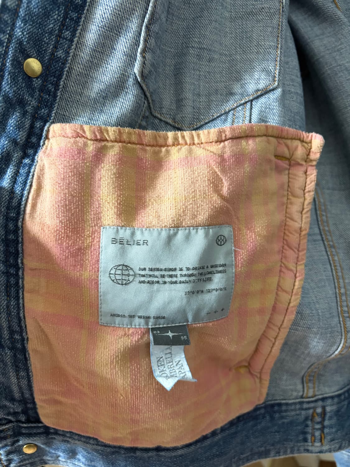 [3] 벨리에X브로큰엄브렐라재팬 데님 자켓 상품이미지4