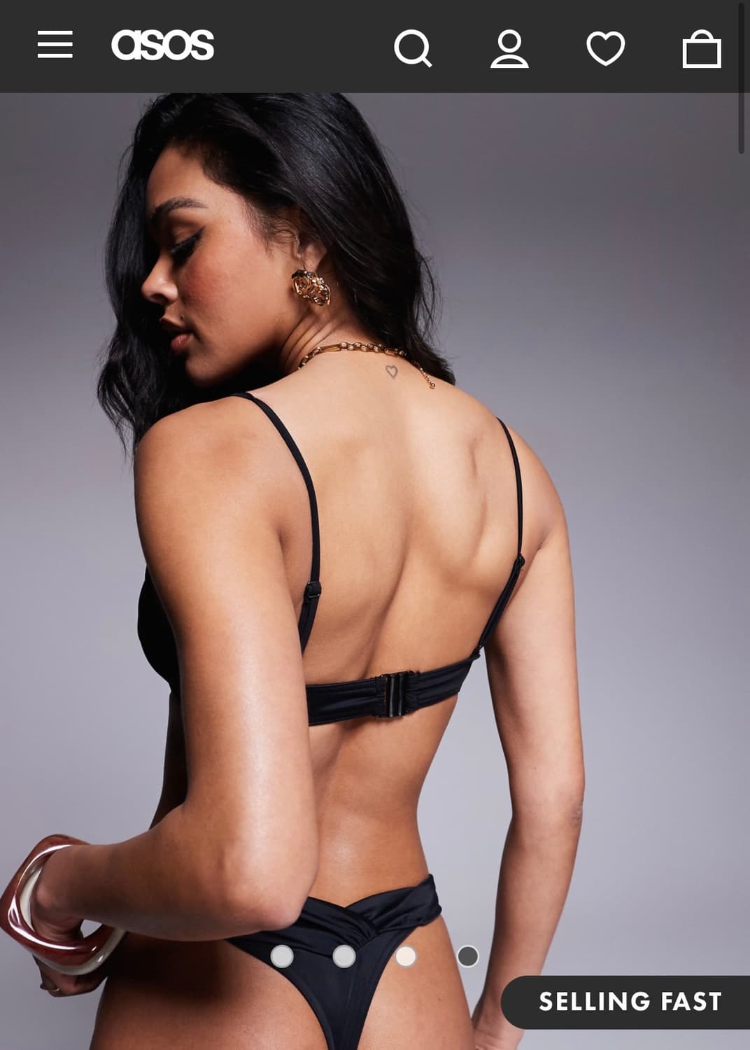 ASOS bikini top 아소스 비키니 상의 수영복 black 상품이미지4