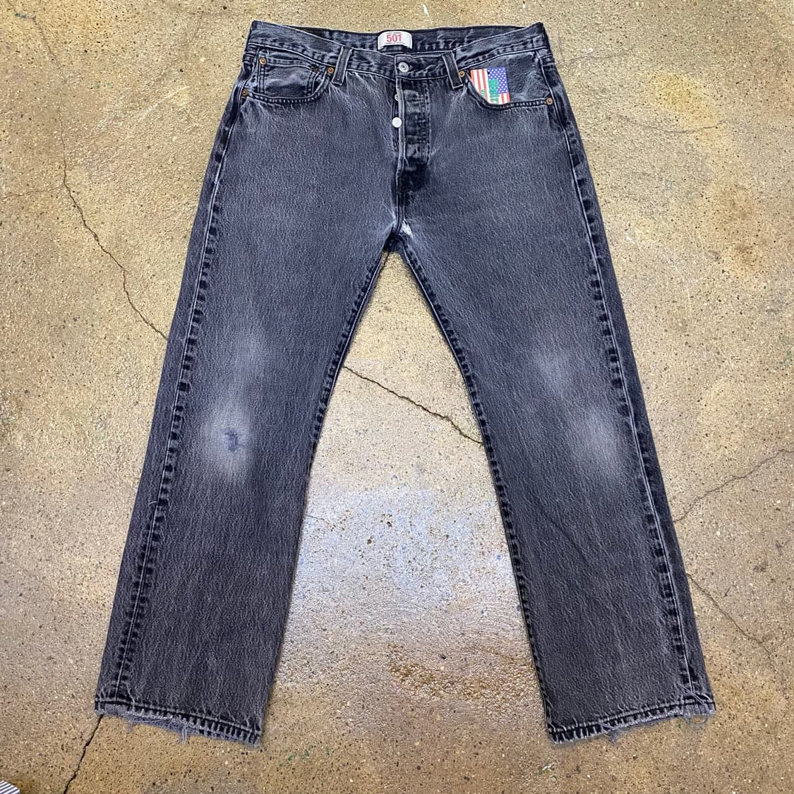 00’s Made in USA 리바이스 501 흑청 데님 팬츠 상품이미지1