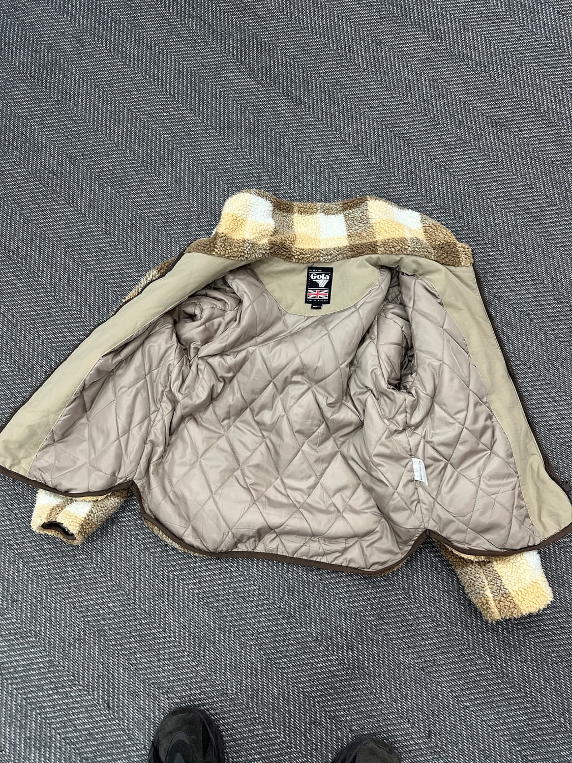 Gola 골라 체크뽀글이 누빔 후리스 상품이미지5