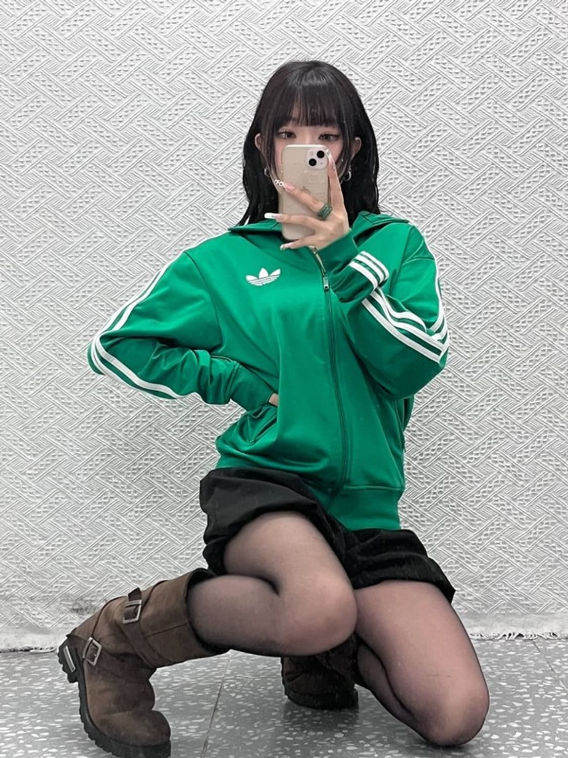 아디다스 빈티지 Y2K 00's 레트로 그린 져지 집업 S C11227 상품이미지2