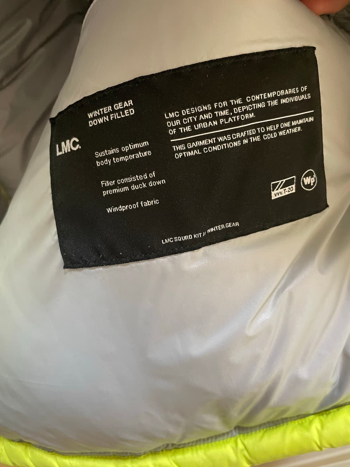 Lmc 라이트 다운 파카 라임색 상품이미지3