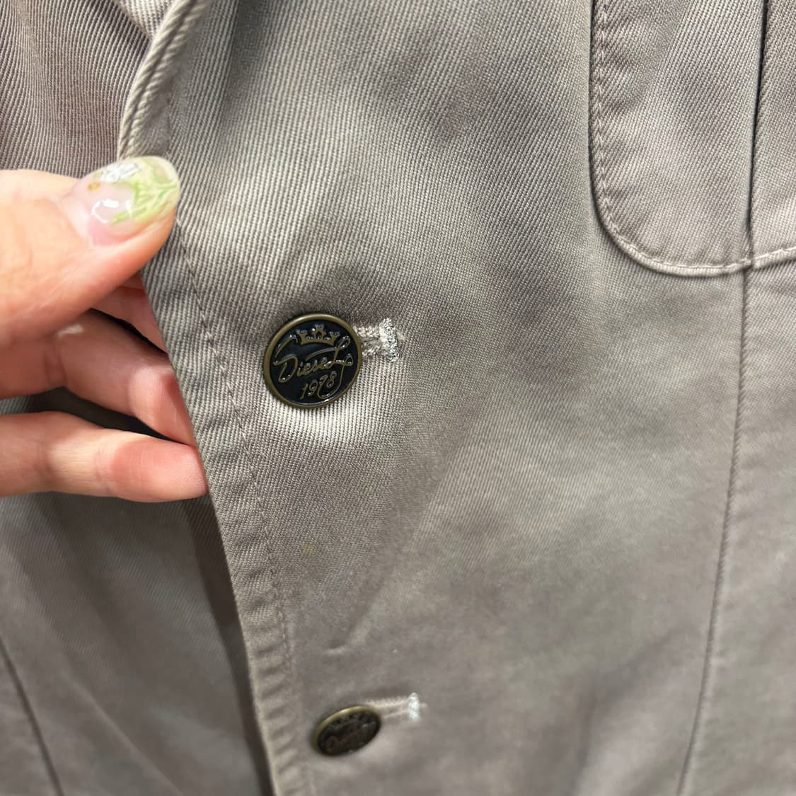 디젤 밀리터리 블레이저 자켓 숄더 에폭시 플랩 포켓 디테일 그레이 카키 상품이미지6