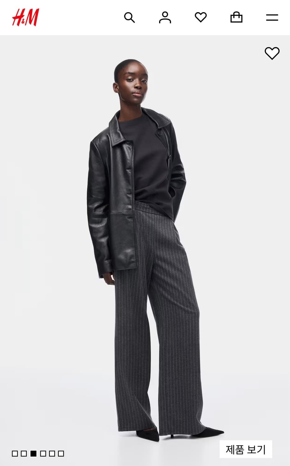 다크그레이 핀 스트라이프 팬츠 상품이미지3