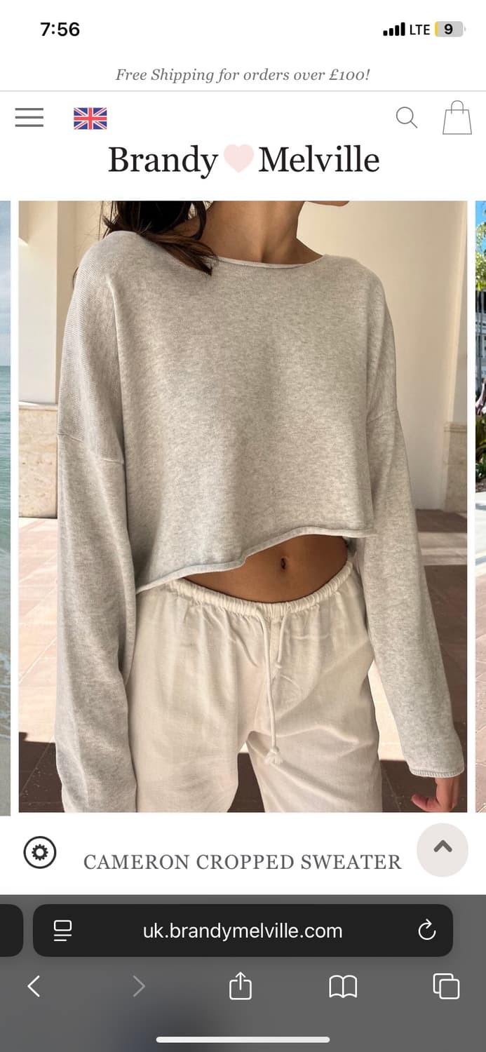 [59000👉35000] 브랜디멜빌 멜란지 크롭 맨투맨 상품이미지1