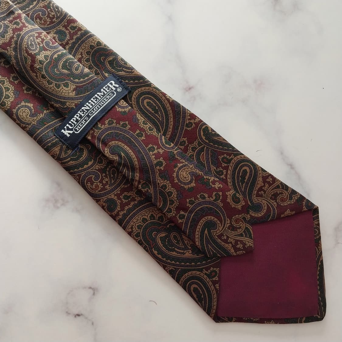 쿠펜하이머 실크 브라운 페이즐리 넥타이 9cm A+등급 K1319 상품이미지8