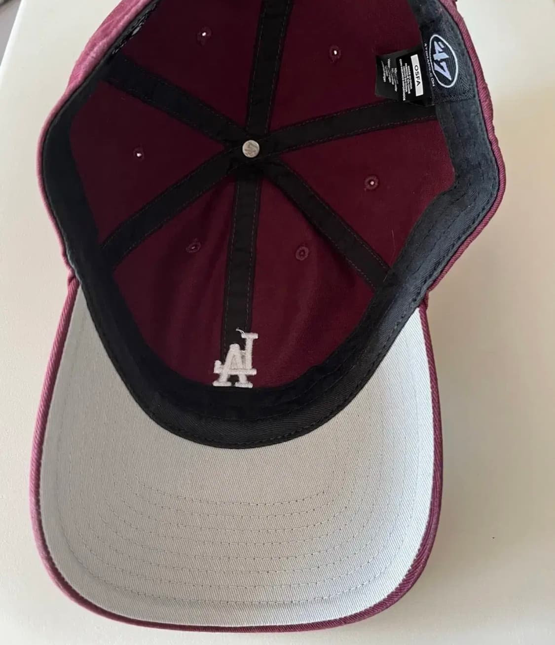 47브랜드 MLB 클린업 LA 볼캡 모자 버건디 상품이미지3