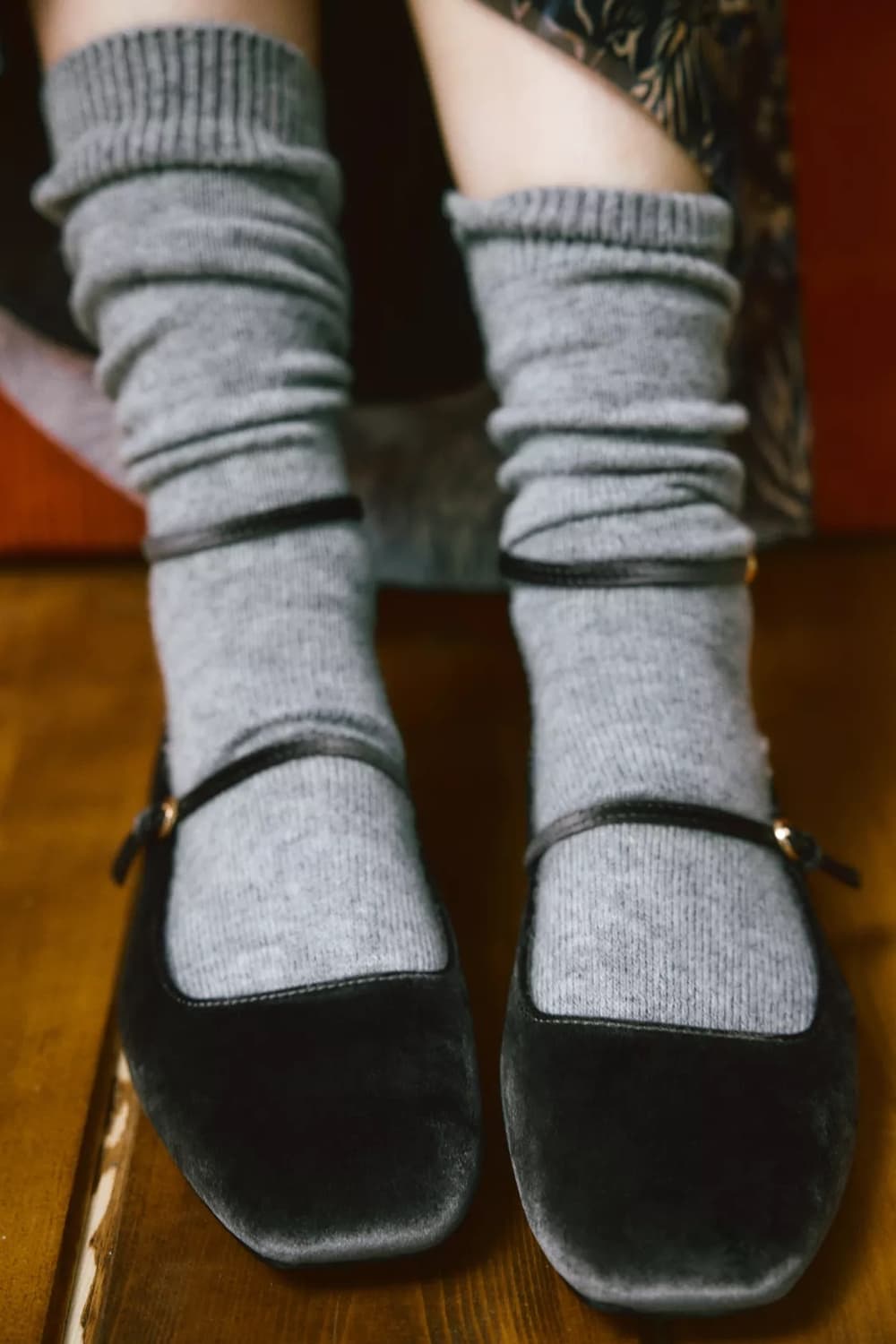 자라 벨벳 스트랩 발레리나 플랫슈즈 상품이미지1