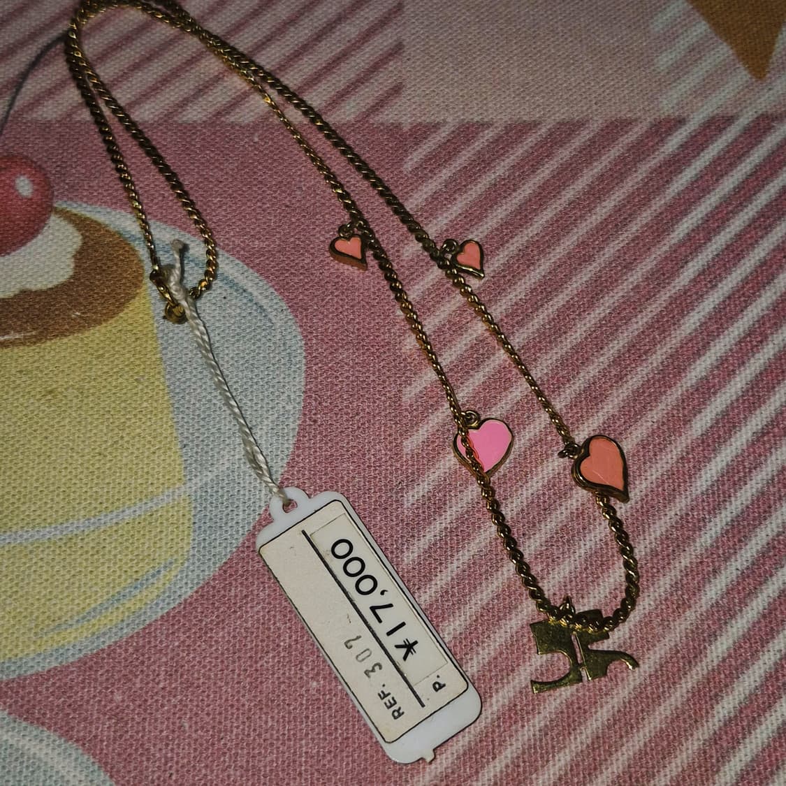 90s 꾸레쥬 핑크 하트 레이어드 초커 상품이미지6