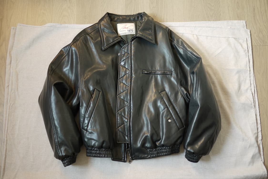 엠엠아이씨 인서트 레더 봄버 블랙 상품이미지3