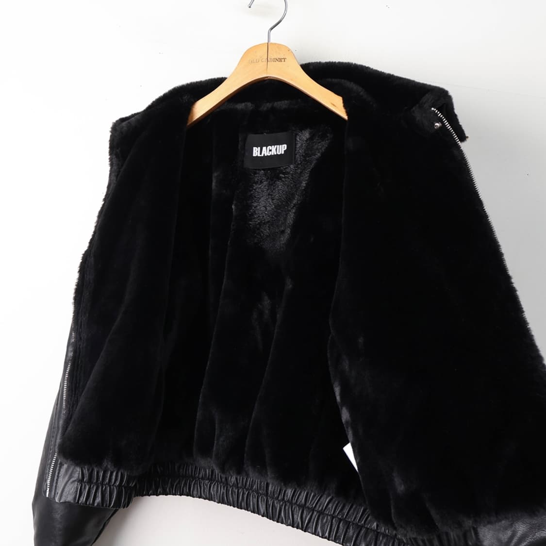 55/블랙업 크레시 퍼 레더 블루종 상품이미지7