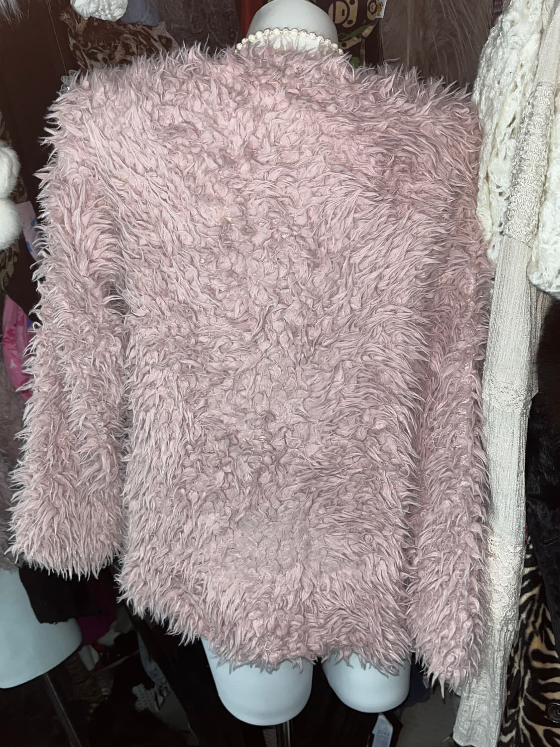 나나하치st 히메갸루 핑크 퍼 가디건 상품이미지2