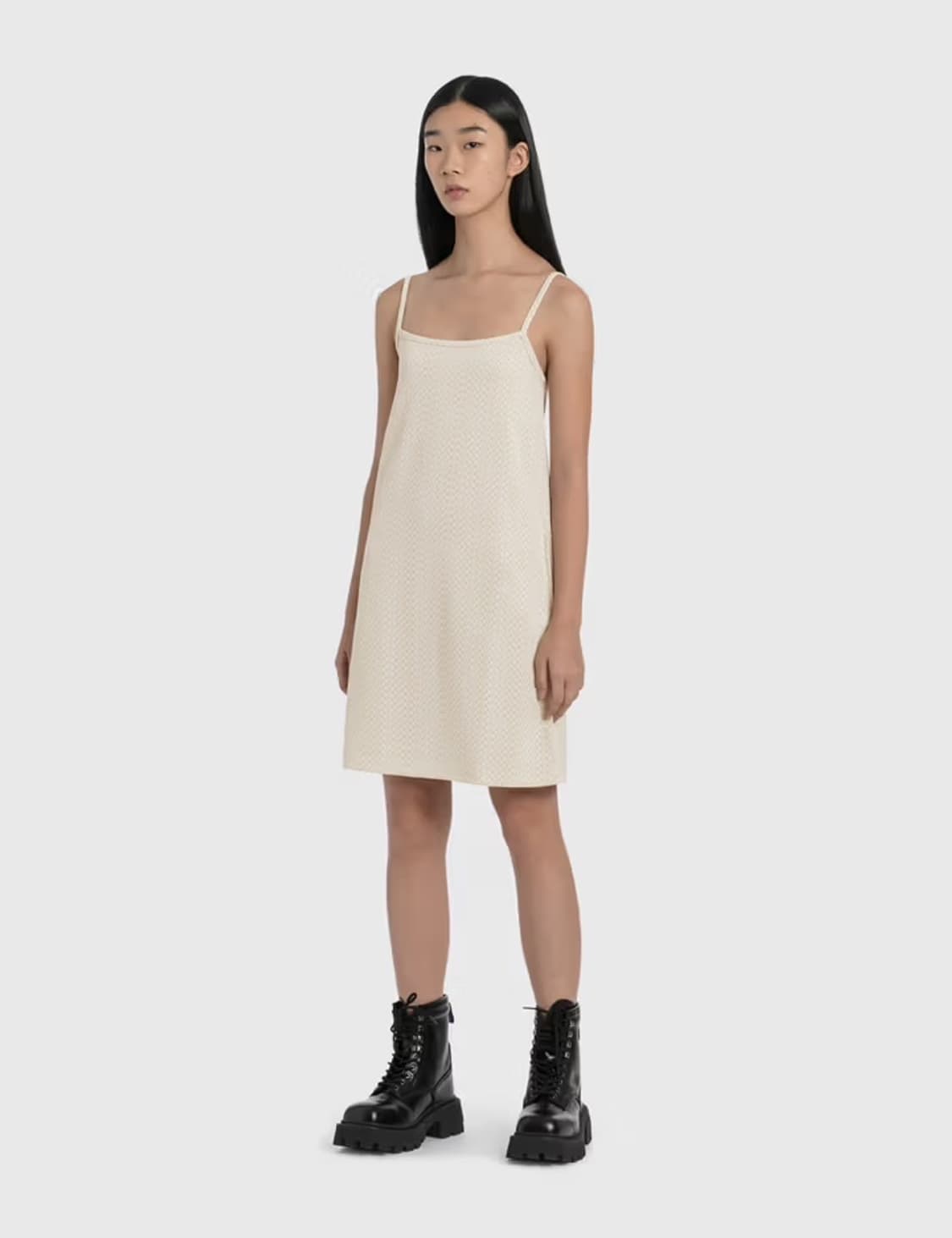 Tonal Jacquard Dress (Ivory) 상품이미지2