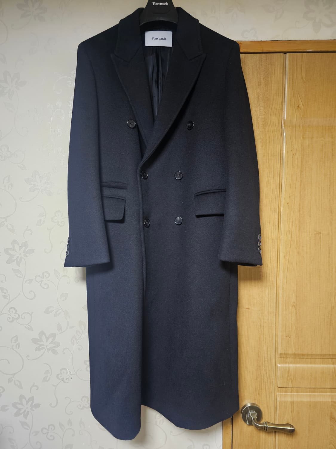 토니웩 더블 브레스티드 체스터필드 코트 블랙 상품이미지1