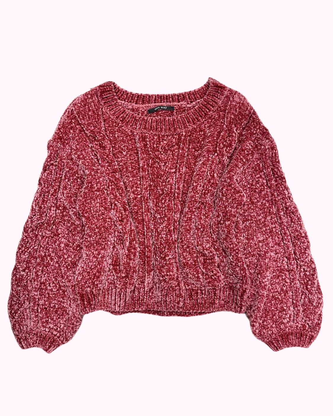brushed pink cable crop knit 상품이미지1
