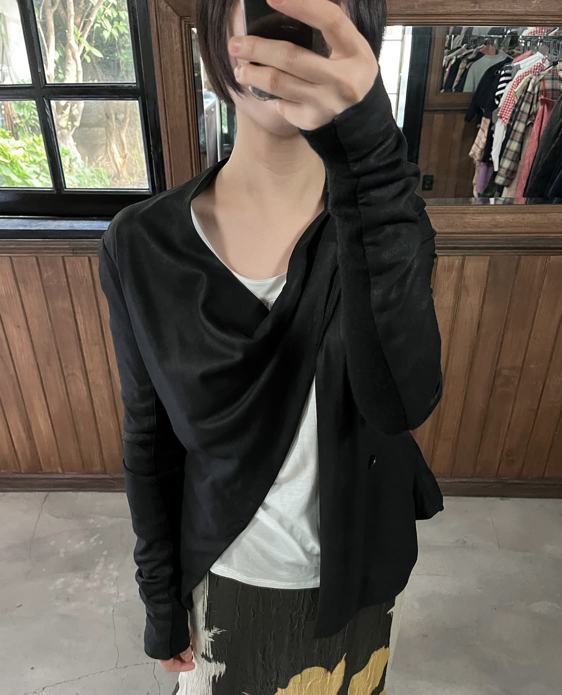 RICK OWENS leather wrap jacket black 상품이미지1