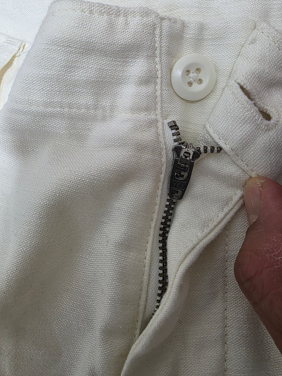 무신사스탠다드 백 사틴 오피서 팬츠 크림 36 상품이미지3