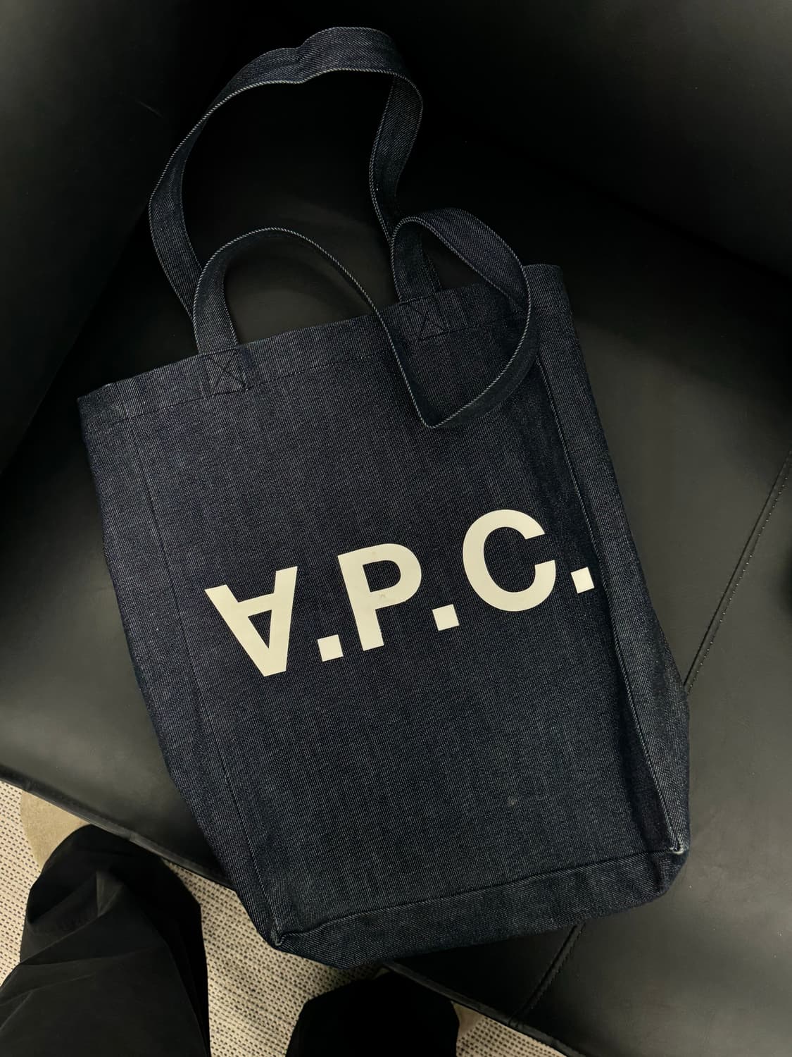 [정품] 아페쎄 인디고 데님 에코백(토트백) 판매 상품이미지1