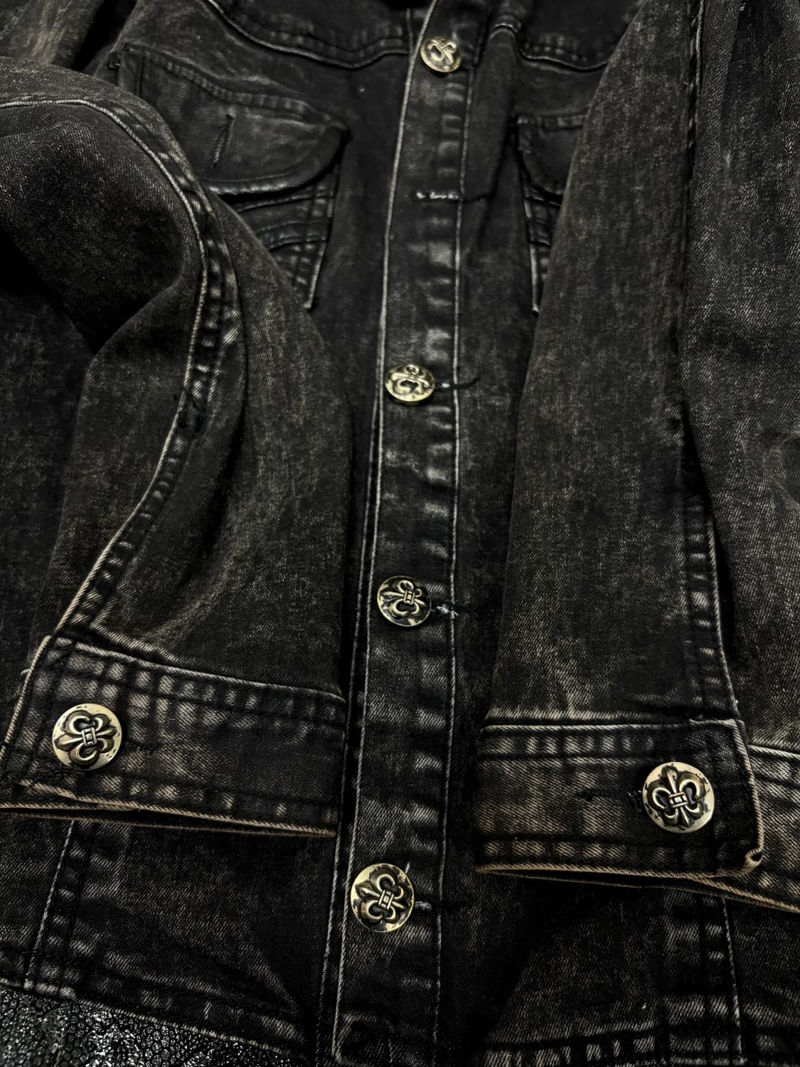 Y2K Punk Style Back Skull&Cross Button D 상품이미지3