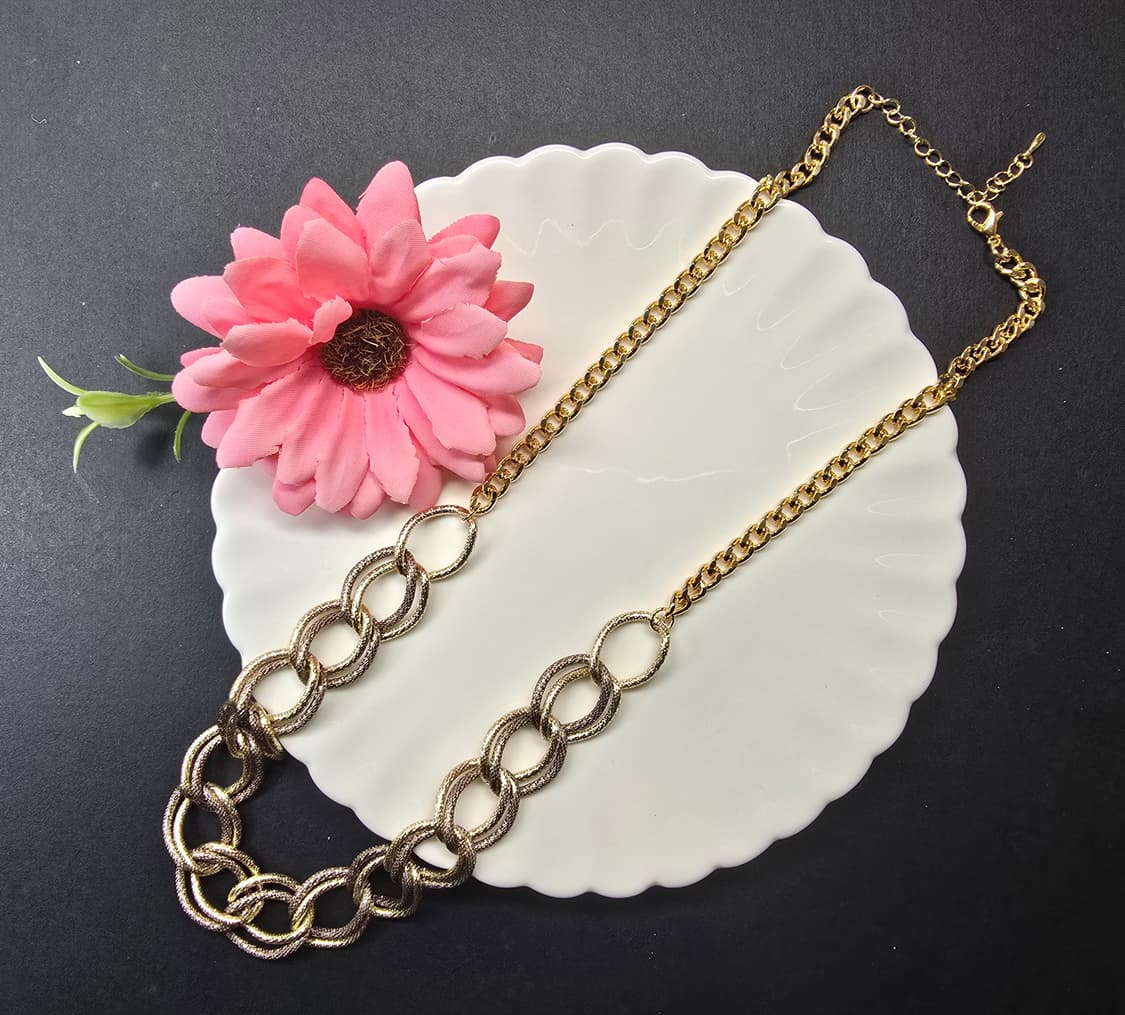 더블샌딩 체인목걸이 세트_골드&브라운 상품이미지2