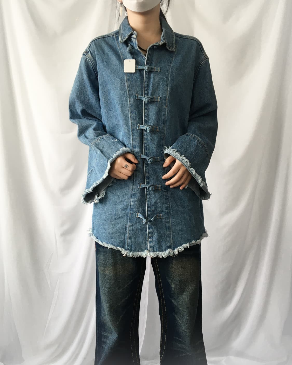 Qipao button denim jacket 상품이미지6