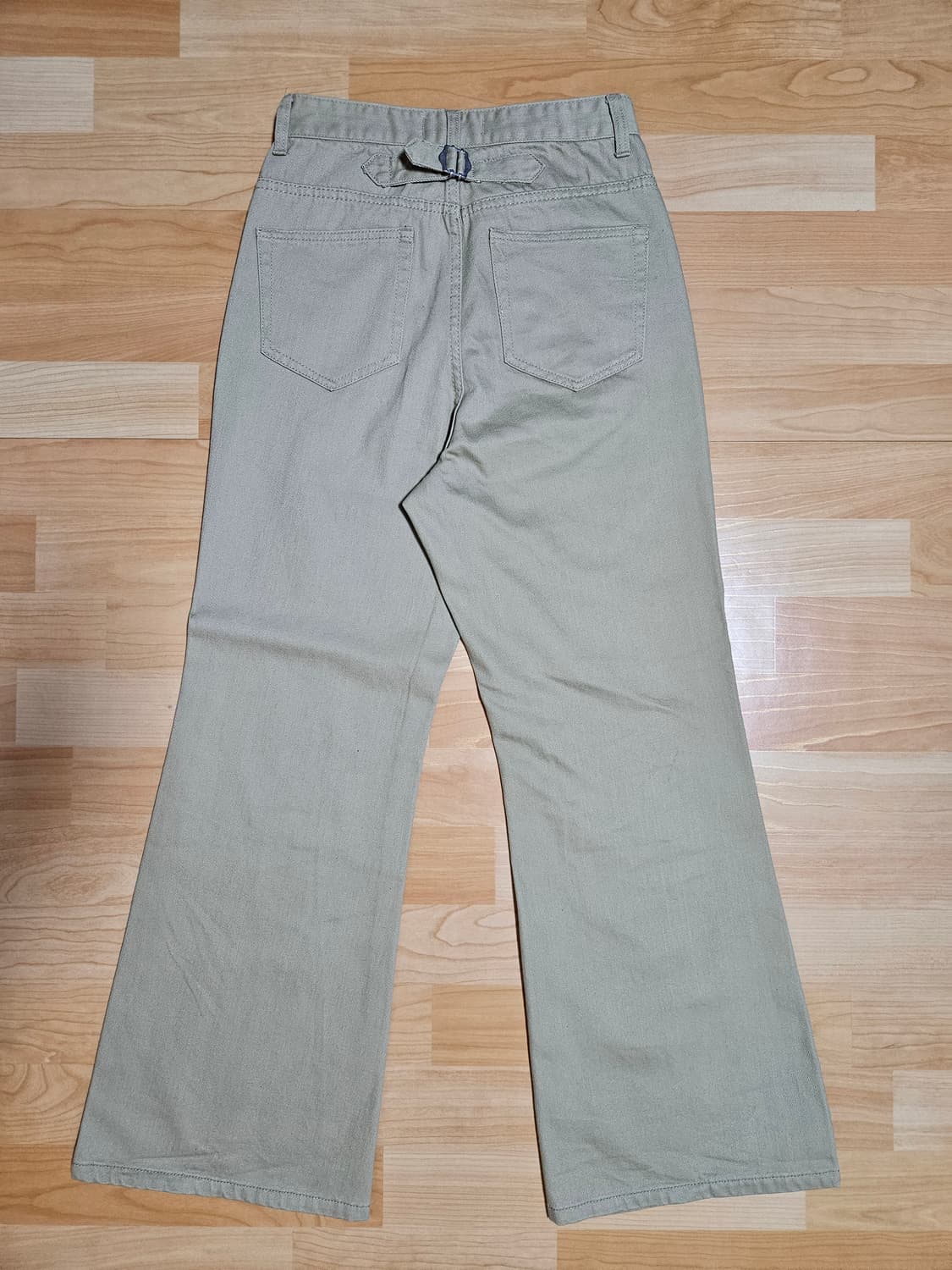 미나브 코튼 와이드 플레어팬츠 베이지 상품이미지5