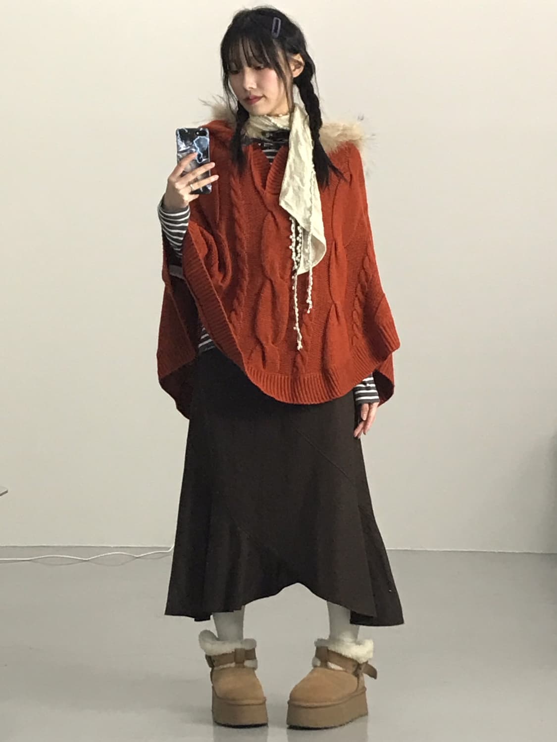 Any Fam Hooded Fur Cape 상품이미지2