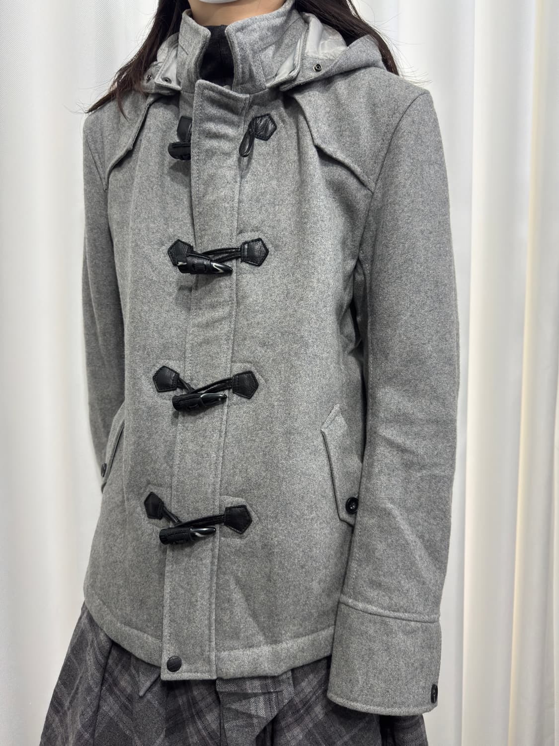 nicole club gray hood duffle twoway coat 상품이미지3