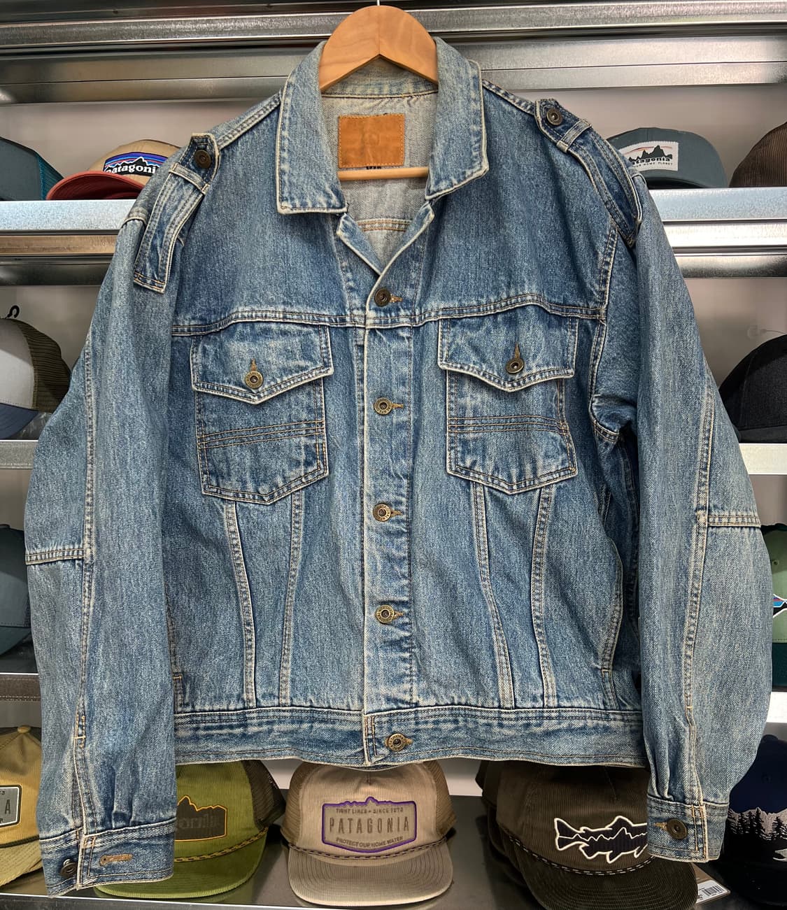 90‘s 올드스쿨 견장 데님자켓  상품이미지1
