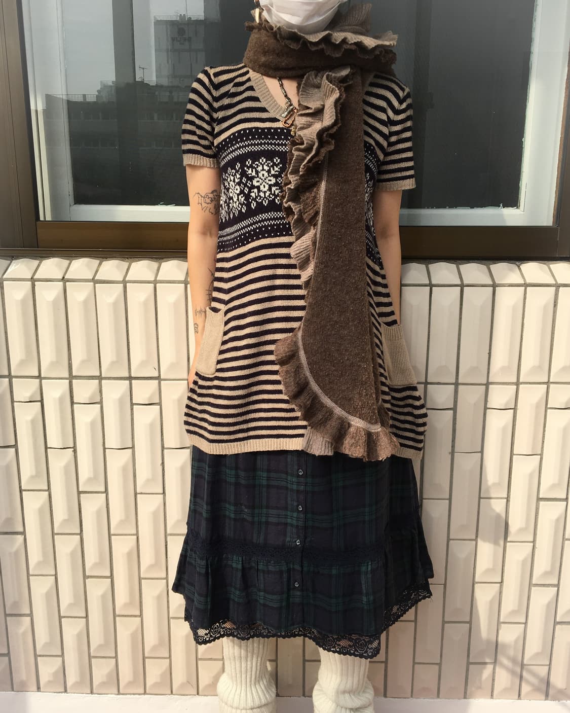Frill knit cape muffler 상품이미지5