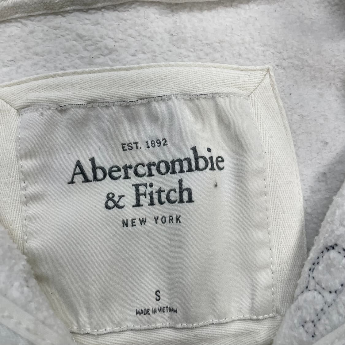 아베크롬비 아치 로고 후드집업 화이트 상품이미지4