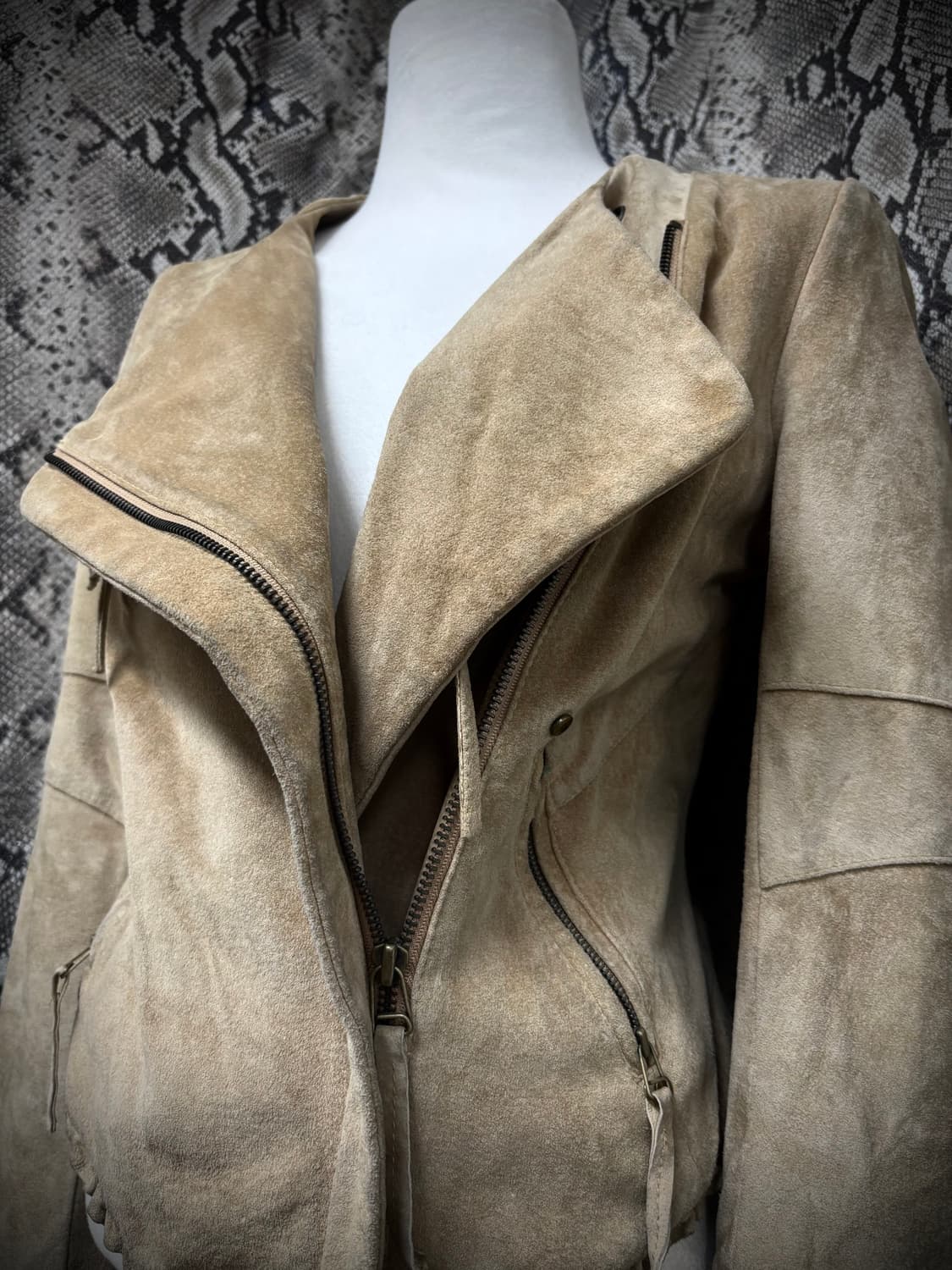 [Y2K] Bomber-Fit Draped Beige PorkSkin N 상품이미지9