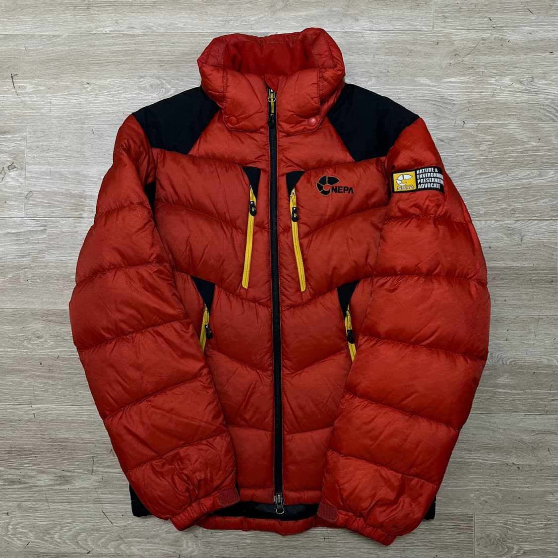 네파 덕다운 와펜 투톤 배색 패딩 점퍼 [오렌지] XS/85 상품이미지1